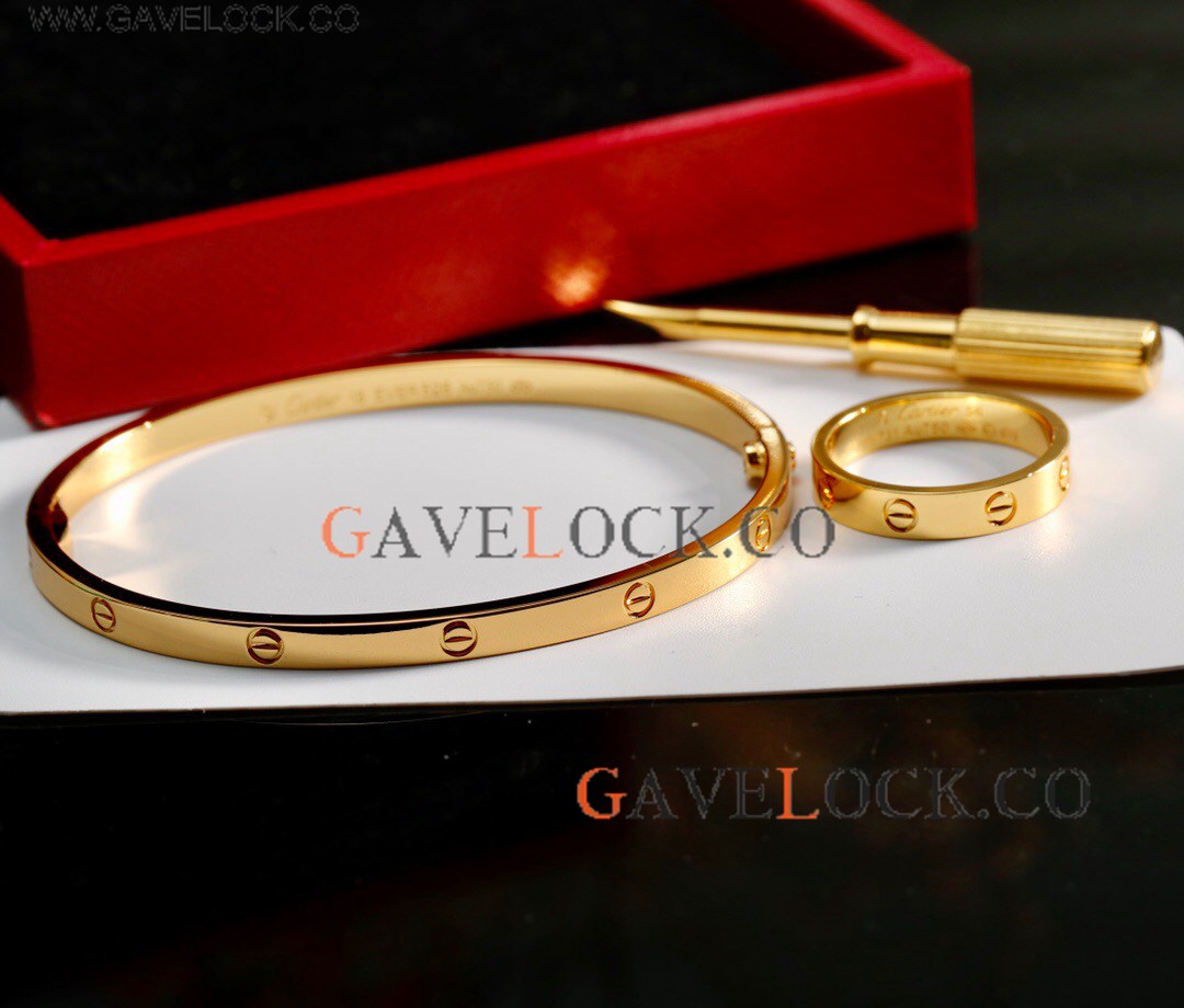 Gift sets - Best Replica Cartier Love Yellow Gold Thin Bangle and Ring